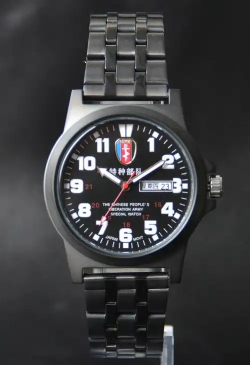 商祺正品军表特种部队手表 男款sq8033钢带双日历特种部队石英表