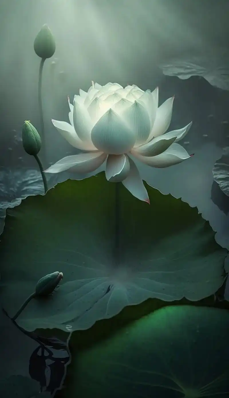 点点水滴映荷莲