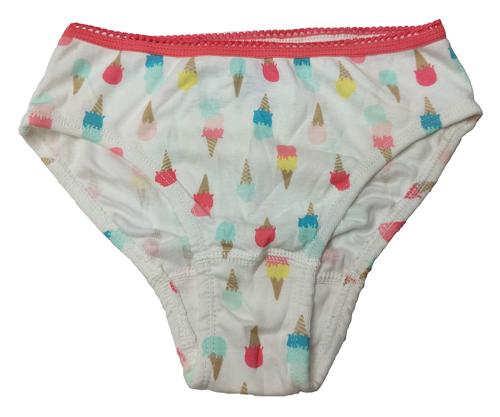 gymboree*5-6岁女童瘦款白色甜筒全棉三角内裤短裤