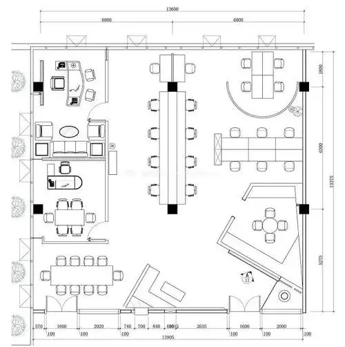 400平办公室装修效果-城起装修效果图