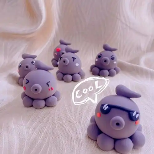 可爱搞怪表情包章鱼小丸子超轻粘土黏土橡皮泥彩泥手工手办儿童玩具