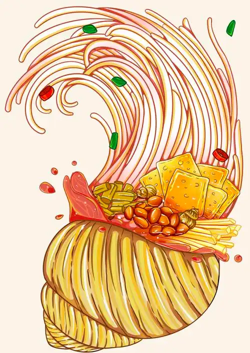 螺蛳粉插画