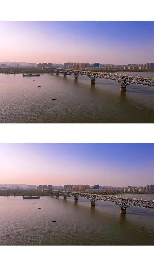 鸟瞰美丽的南京长江大桥