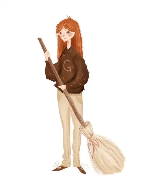 扫地的女孩儿|插画|创作习作|hong猪猪 - 原创作品 - 站酷 (zcool)