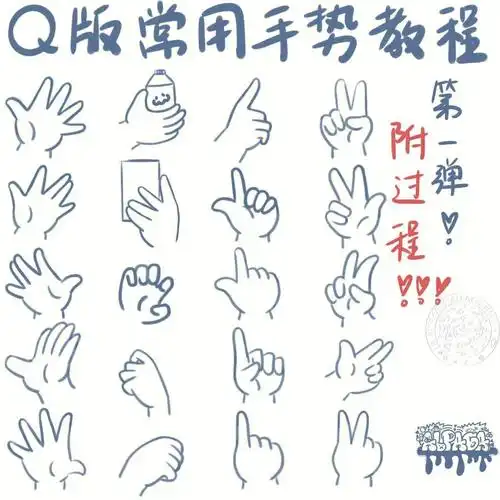 q版常用手势教程素材附过程