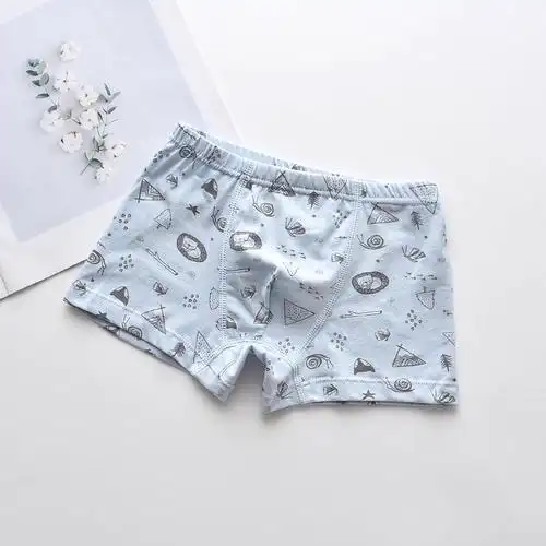 七色王国男童儿童内裤棉可爱卡通小孩宝宝平角裤男孩四角短裤透气小裤