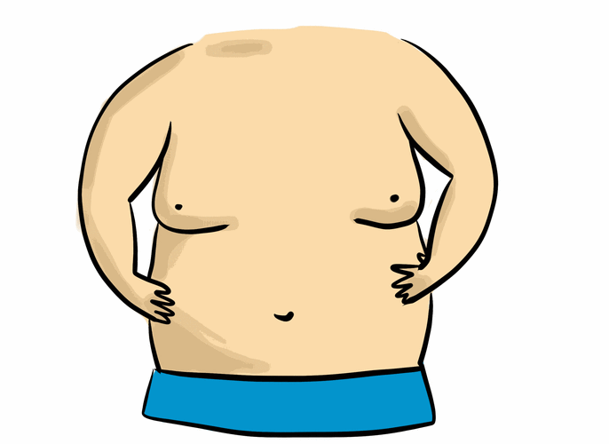 健康运动 减脂形成所谓的啤酒肚    体脂30%   肚皮凸出越来越明显