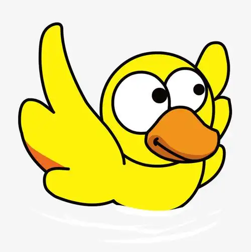 卡通手绘可爱小动物小鸭子英文字母