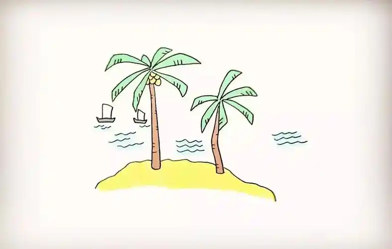 椰子树小岛-今天,想去浪漫的海边,吹浪漫的海风 - 简书