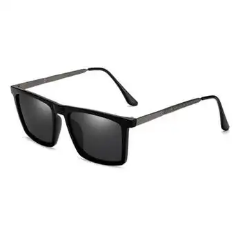 时尚男士太阳镜新款方框偏光太阳镜金属司机镜男女同款太阳眼镜