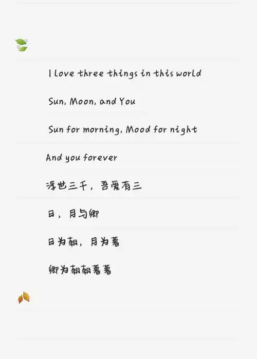 我喜欢你,除了i like you,还能如何表达呢