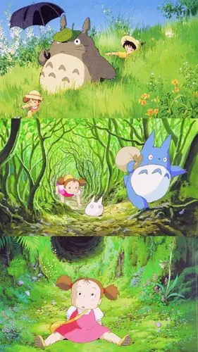 宫崎骏动漫龙猫拼接手机壁纸