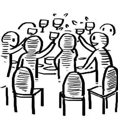 人聚集在一起的简笔画