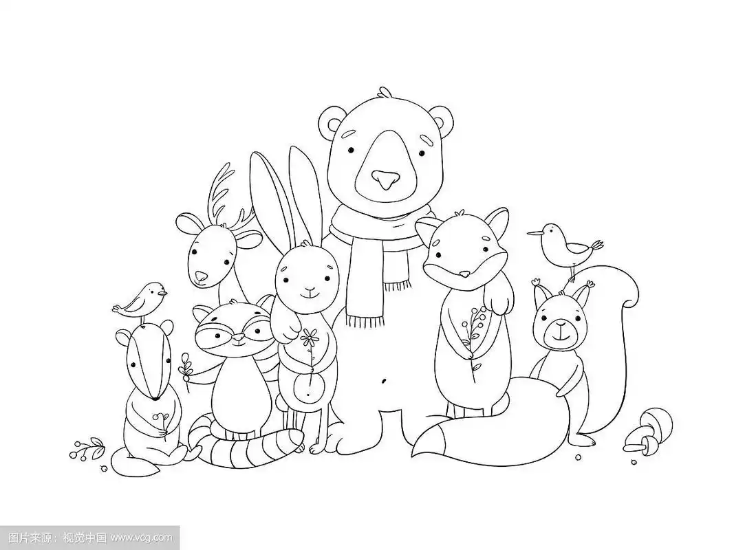 森林的卡通动物