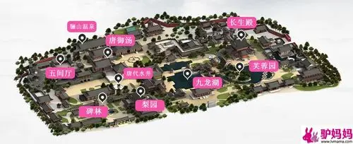 住宿附近景点目的地简介华清宫(华清池·骊山)景区位于西安城东30公里