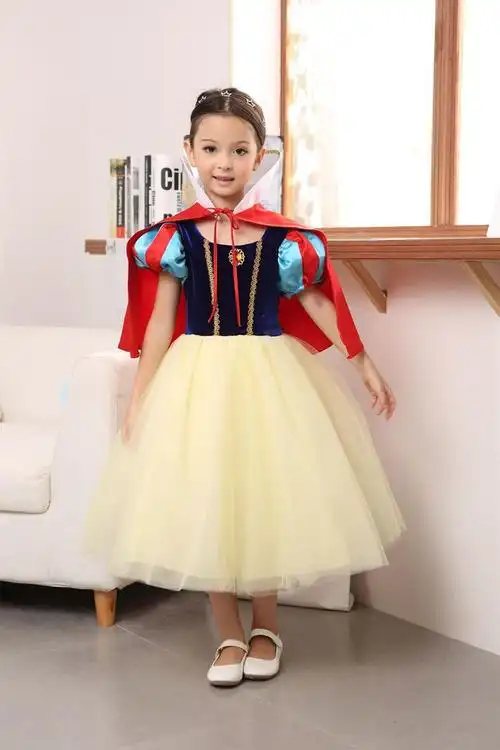 一件代发儿童白雪公主裙 女童礼服裙子 花童婚纱裙灰姑娘表演服