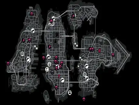 不但没有买衣服图标还有很多没有, 我gta4地图上只有网吧,任务,和买枪