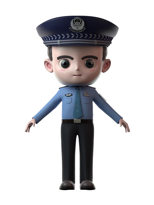 卡通警察小人动画模型制作