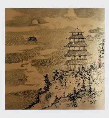 梁栋《雷峰夕照》