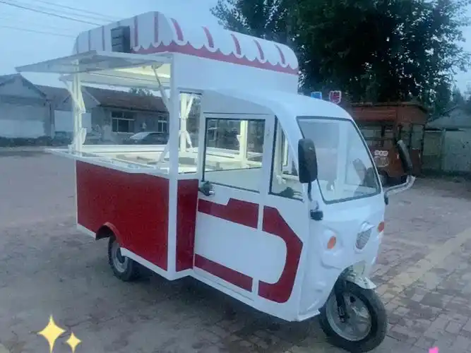 电动三轮早餐车多功能小吃车流动摆摊车