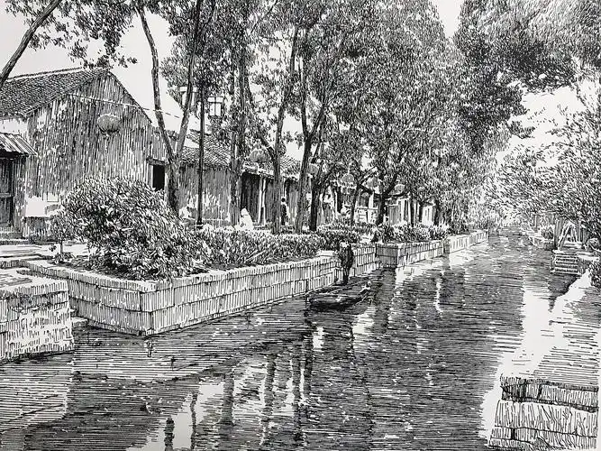 马国斌钢笔画作品欣赏