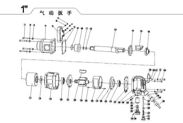 管桩厂用打螺丝的风炮,内内部结构示意图,麻烦给我详细一些的图片