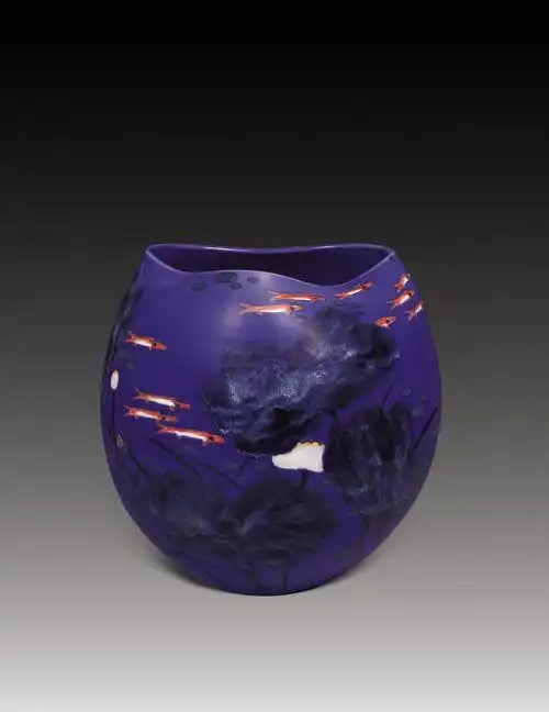 1661 朱乐耕 荷塘月色 高温颜色釉瓷罐