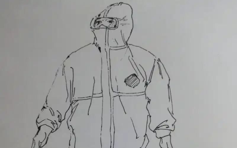 致敬战斗在最前线的医生们!钢笔速写防护服