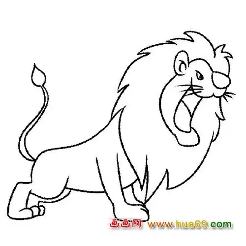 凶恶的狮子【简笔画】1