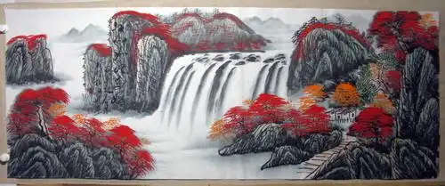 著名画家江风国画小六尺山水《江山如此多娇》画工精湛 气势