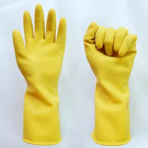 舒卉牌手套厨房洗碗家务牛筋橡胶手套乳胶加厚耐用防水劳保家用2双装