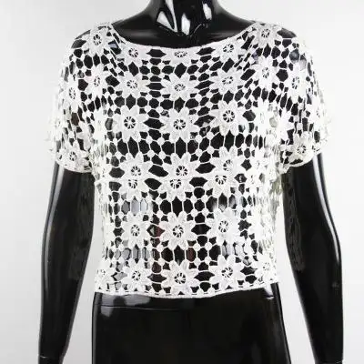 棉线水溶马甲 花边休闲的短袖水溶衣服 热卖爆款