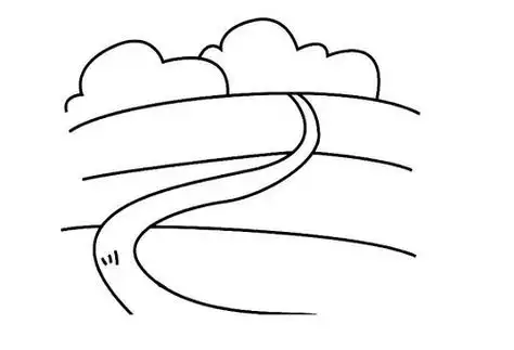 最后的这幅乡间小路简笔画简直太简单了,给人一种这是在农田中开拓的