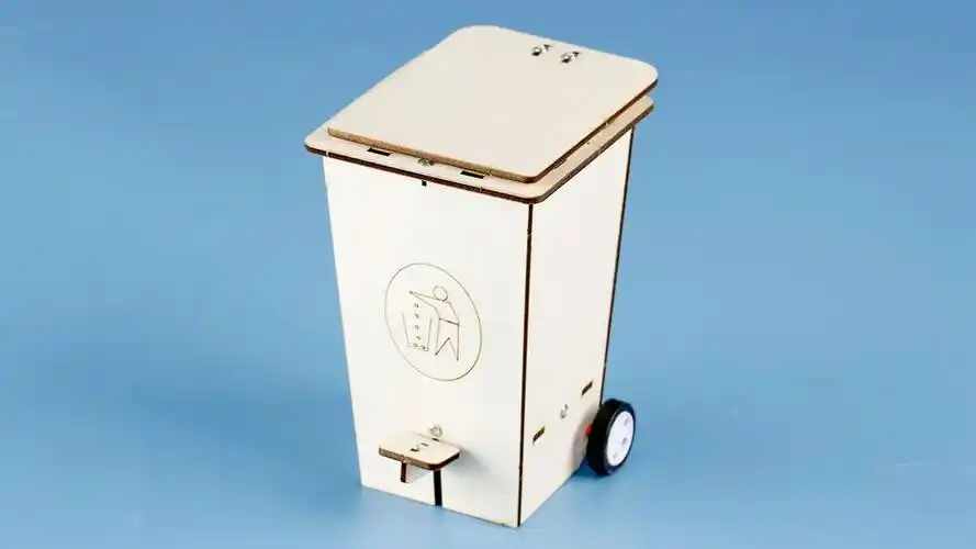 小霍金科学实验 自制翻盖垃圾桶 手工材料