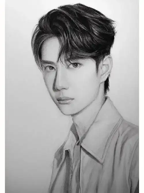 手绘素描肖像王一博保姆级教程