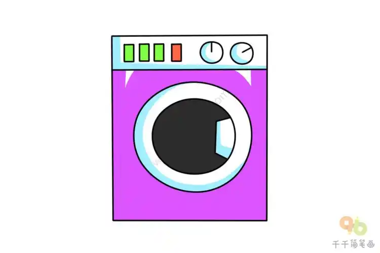 形状变变变用方形画洗衣机简笔画