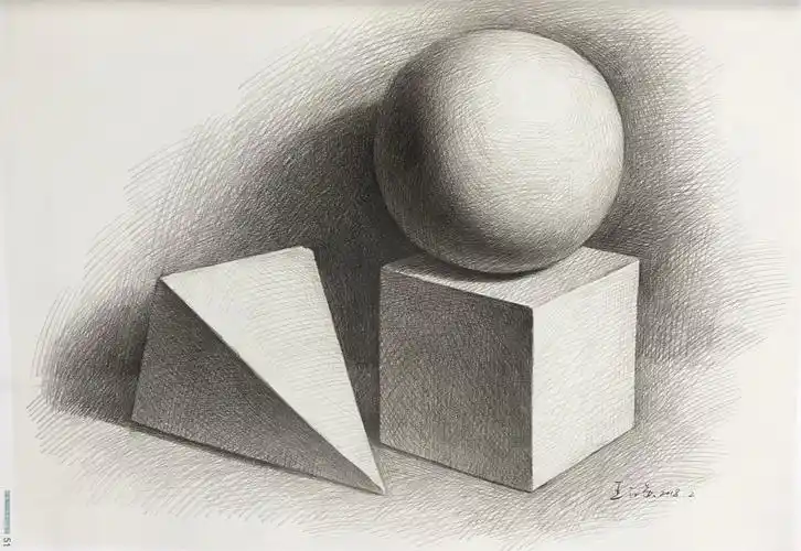 素描几何静物临摹范本