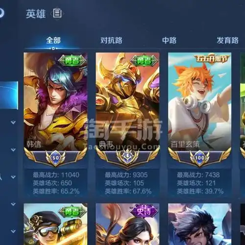 王者荣耀安卓微信历史国标典韦小国标韩信极品带妹野王号