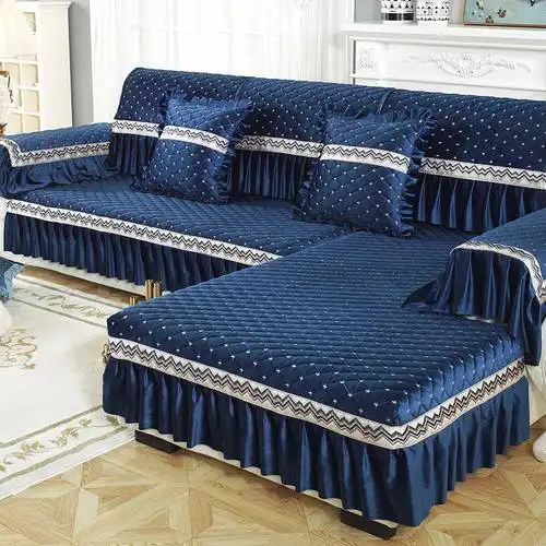 幸福派冬季毛绒沙发垫套装秋冬季防滑毛绒沙发坐垫子123组合荷兰绒