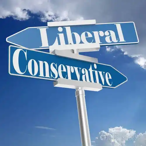 保守派和自由派的迹象照片-正版商用图片0x3auk-摄图新视界
