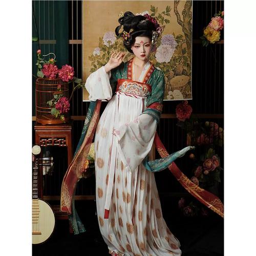 衫超火唐制褙子显瘦齐胸大袖刺绣汉服女春夏款盛唐公主原创复原款