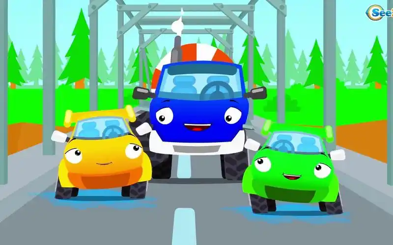 儿童卡通车:水泥车搞怪拖拉机玩具车,宝宝英语启蒙益智动画