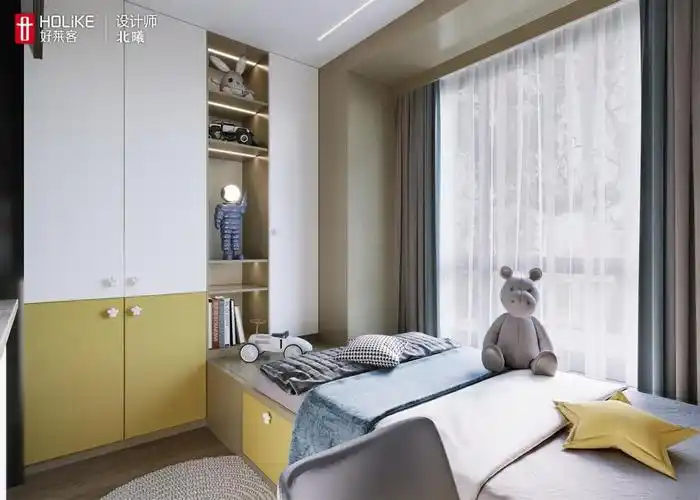 男孩房间装修效果图大全(两个孩子一间房怎么设计)