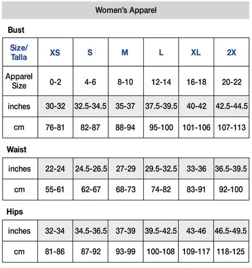 champion 冠军女士上装尺码表