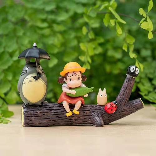 宫崎骏动漫龙猫  玉米小梅 树桩  diy迷你公仔手办微景观装饰摆件