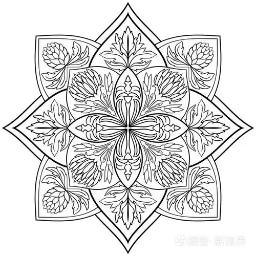 矢量花曼陀罗插画-正版商用图片1pxrfv-摄图新视界