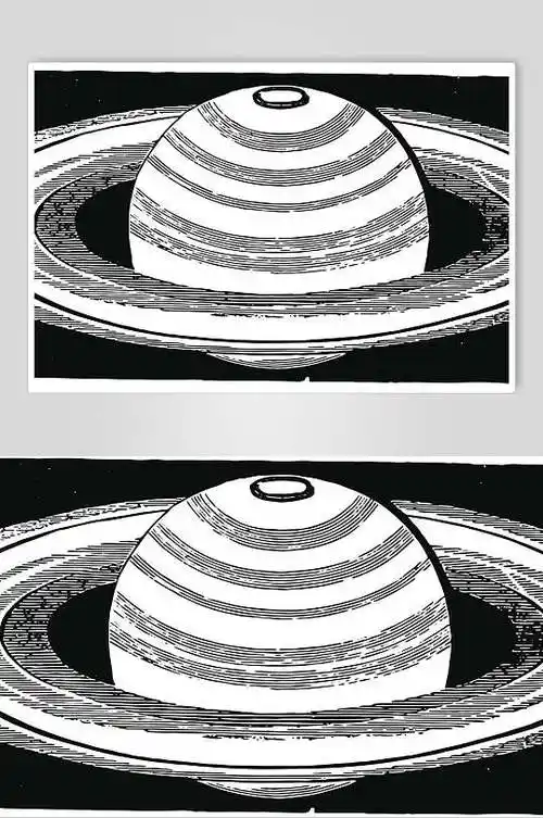 黑白线性星球矢量素材