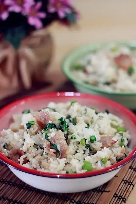 懒人必备青菜肉片炒饭