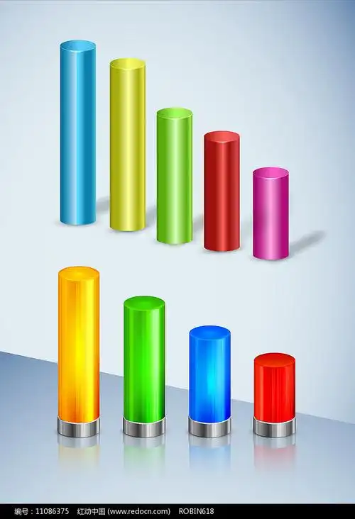 矢量立体圆柱柱状图形设计