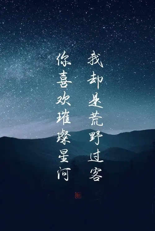 "你喜欢璀璨星河,我却是荒野过客" 久违的星空背景 "你喜欢璀璨星河